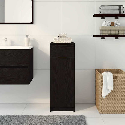 Badezimmerschrank mit Tür Schwarz Eichen-Optik 32 x 34 x 90 cm