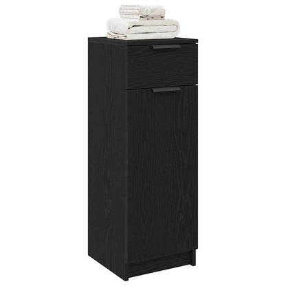 Badezimmerschrank mit Tür Schwarz Eichen-Optik 32 x 34 x 90 cm