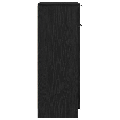 Badezimmerschrank mit Tür Schwarz Eichen-Optik 32 x 34 x 90 cm