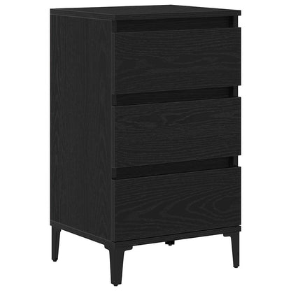 Nachttisch Schwarz Eichen-Optik 45 x 35 x 44 cm Holzwerkstoff