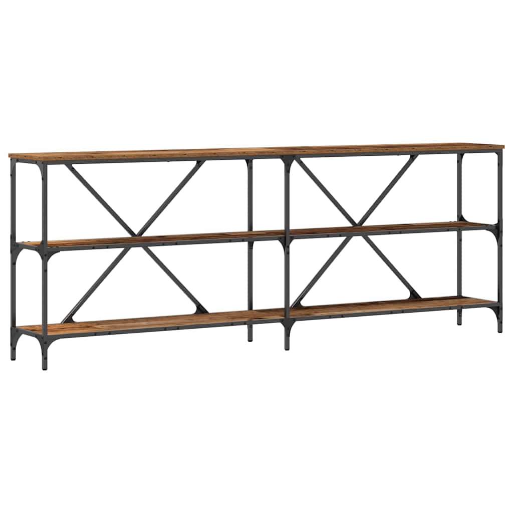 Konsolentisch mit Regal Sonstiges Altholz 200 x 30 x 75 cm