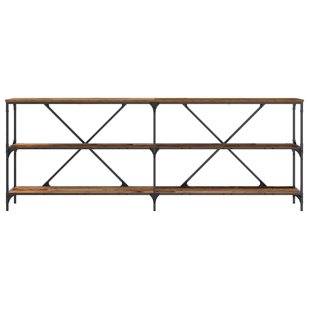 Konsolentisch mit Regal Sonstiges Altholz 200 x 30 x 75 cm