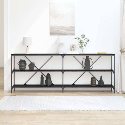 Konsolentisch Schwarz Eichen-Optik 200 x 30 x 75 cm