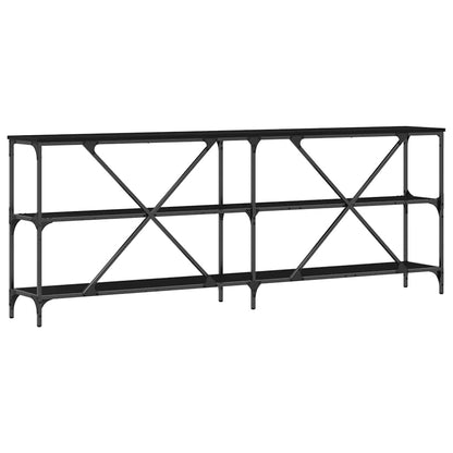 Konsolentisch Schwarz Eichen-Optik 200 x 30 x 75 cm