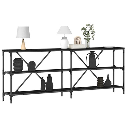 Konsolentisch Schwarz Eichen-Optik 200 x 30 x 75 cm