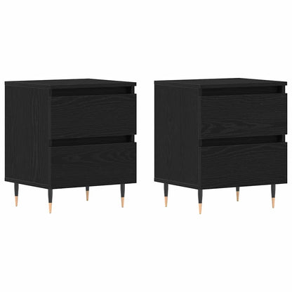 Nachttisch 2 stk. Schwarz Eichen-Optik 40 x 35 x 50 cm