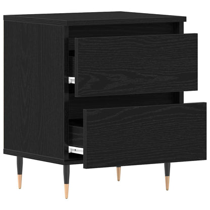Nachttisch 2 stk. Schwarz Eichen-Optik 40 x 35 x 50 cm