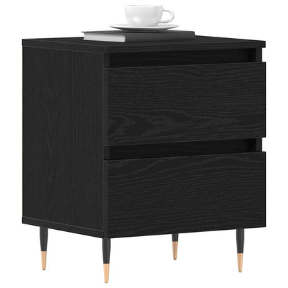 Nachttisch 2 stk. Schwarz Eichen-Optik 40 x 35 x 50 cm