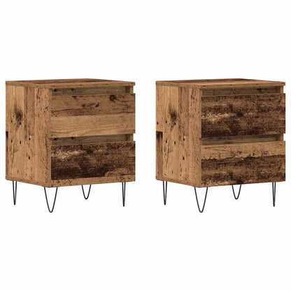 Nachttisch 2 stk. Altholz 40 x 35 x 50 cm Holzwerkstoff