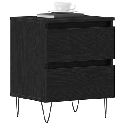 Nachttisch 2 stk. Schwarz Eichen-Optik 40 x 35 x 50 cm