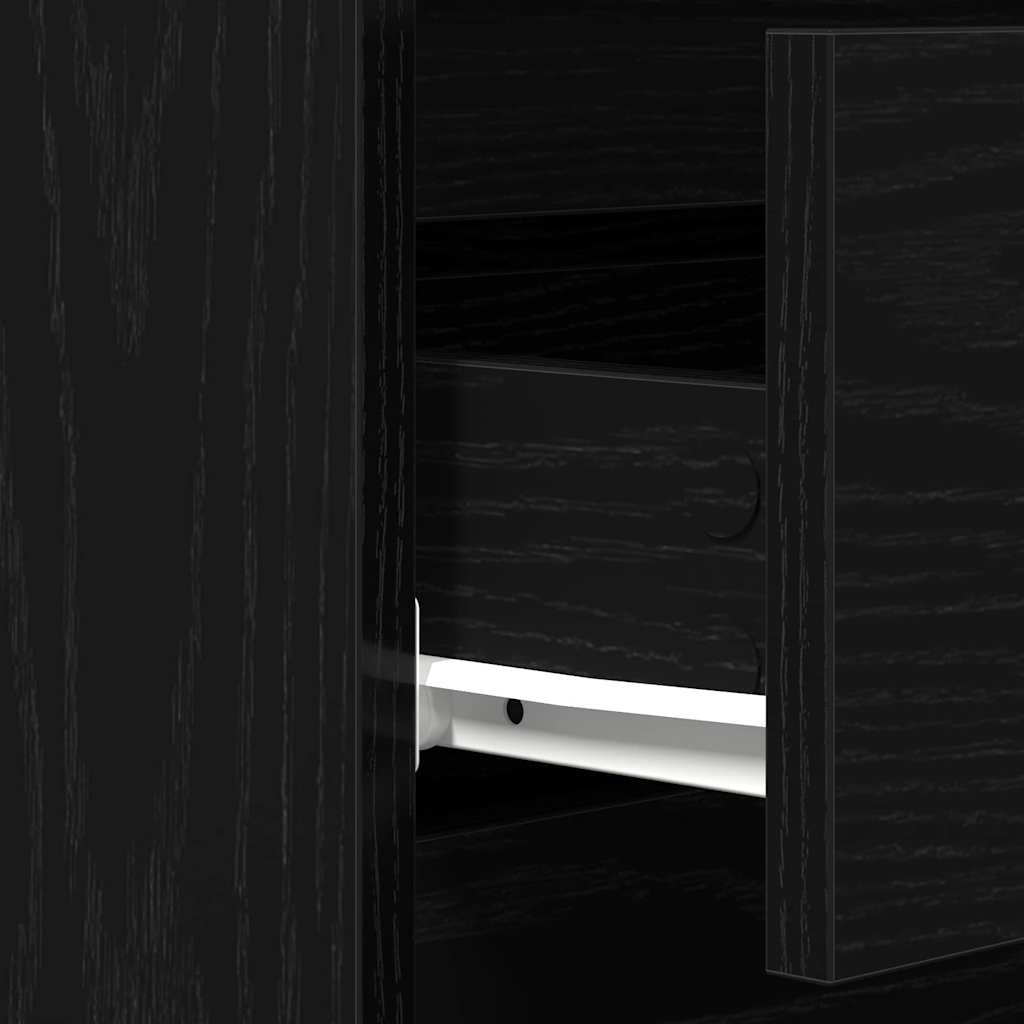 Sideboard Schwarz Eichen-Optik 60 x 35 x 70 cm Holzwerkstoff