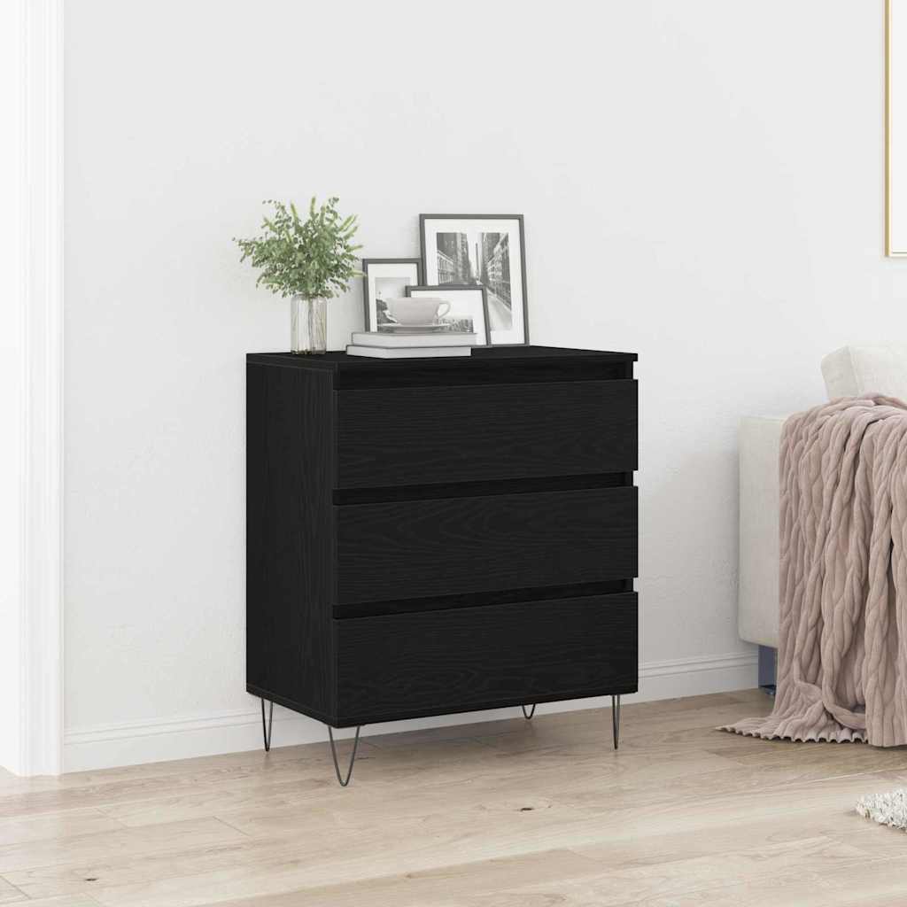 Sideboard Schwarz Eichen-Optik 60 x 35 x 70 cm Holzwerkstoff