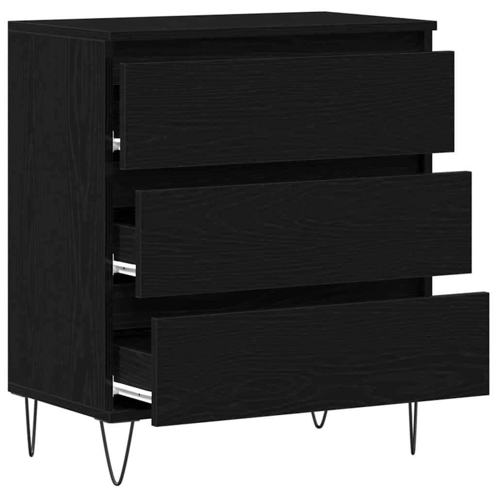 Sideboard Schwarz Eichen-Optik 60 x 35 x 70 cm Holzwerkstoff