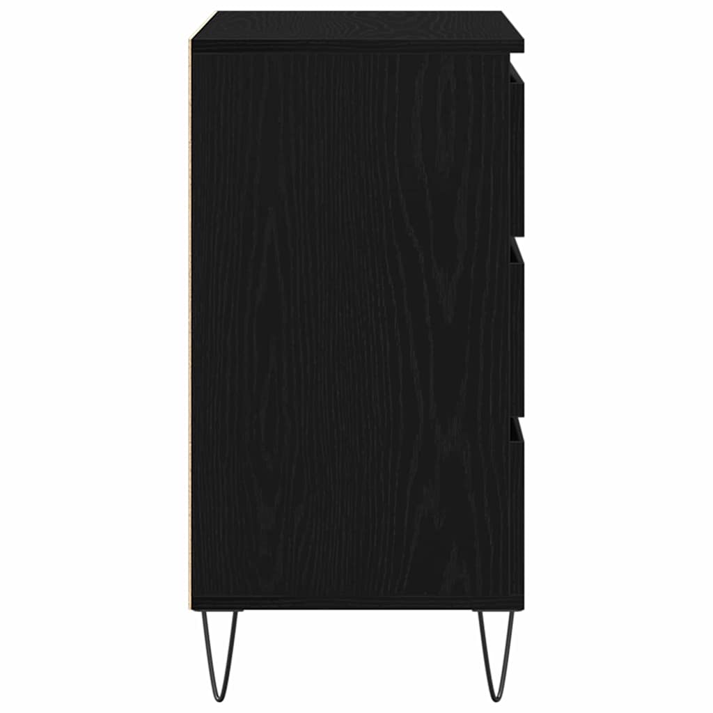 Sideboard Schwarz Eichen-Optik 60 x 35 x 70 cm Holzwerkstoff
