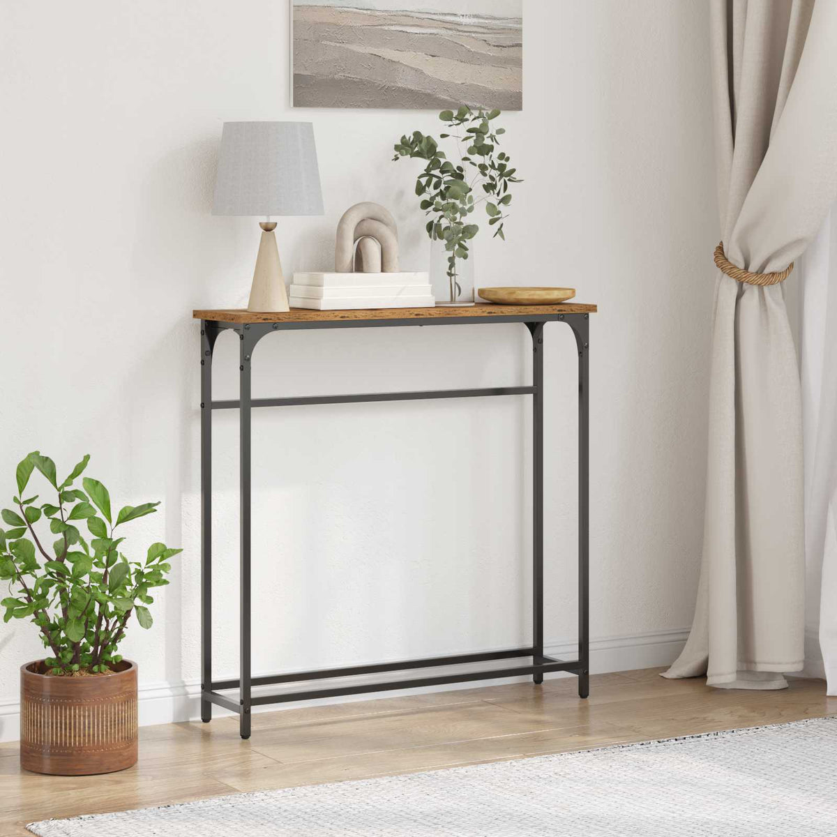 Konsolentisch Altholz 75 x 19,5 x 75 cm Holzwerkstoff