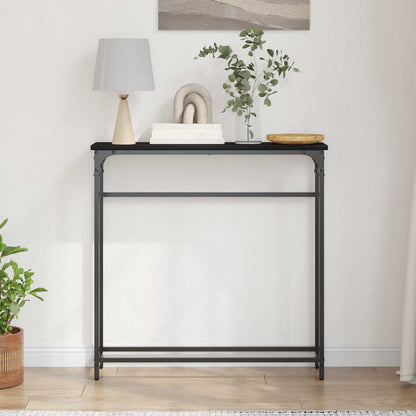 Konsolentisch Schwarz Eichen-Optik 75 x 19,5 x 75 cm