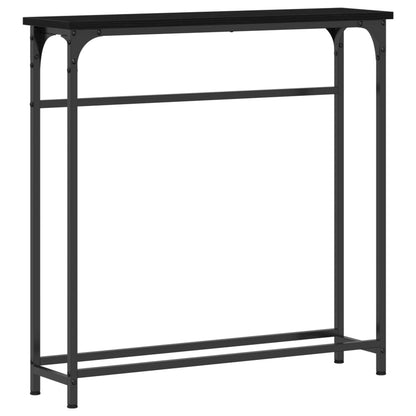 Konsolentisch Schwarz Eichen-Optik 75 x 19,5 x 75 cm