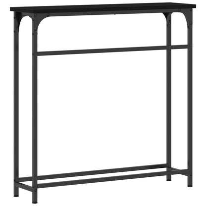 Konsolentisch Schwarz Eichen-Optik 75 x 19,5 x 75 cm