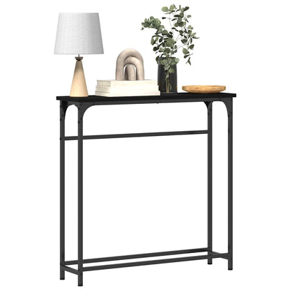 Konsolentisch Schwarz Eichen-Optik 75 x 19,5 x 75 cm