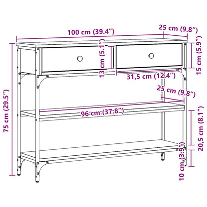 Konsolentisch Artisan-Eiche 100 x 25 x 75 cm Holzwerkstoff