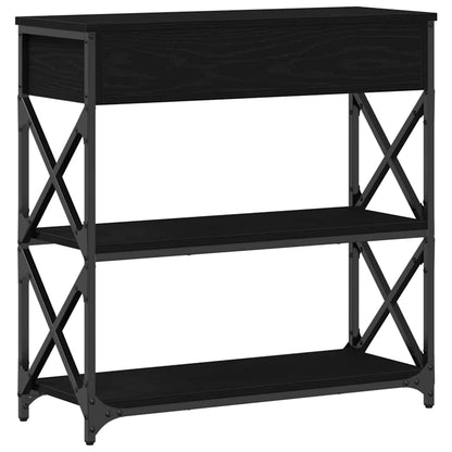 Konsole Tisch Schwarz Eichen-Optik 75 x 28 x 75 cm