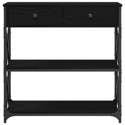 Konsole Tisch Schwarz Eichen-Optik 75 x 28 x 75 cm
