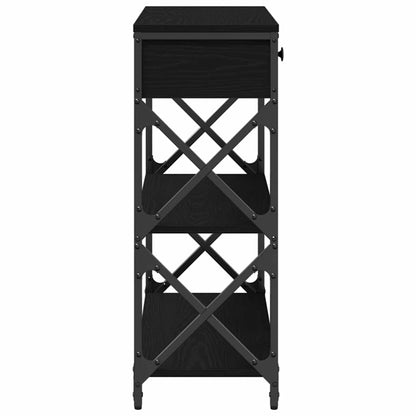 Konsole Tisch Schwarz Eichen-Optik 75 x 28 x 75 cm