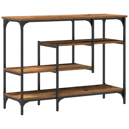 Konsolentisch Altholz 100 x 35 x 75 cm Schichtholz und Metall
