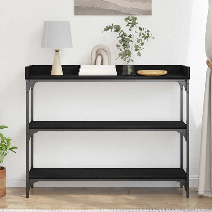 Konsolentisch Schwarz Eichen-Optik 100 x 30 x 80 cm