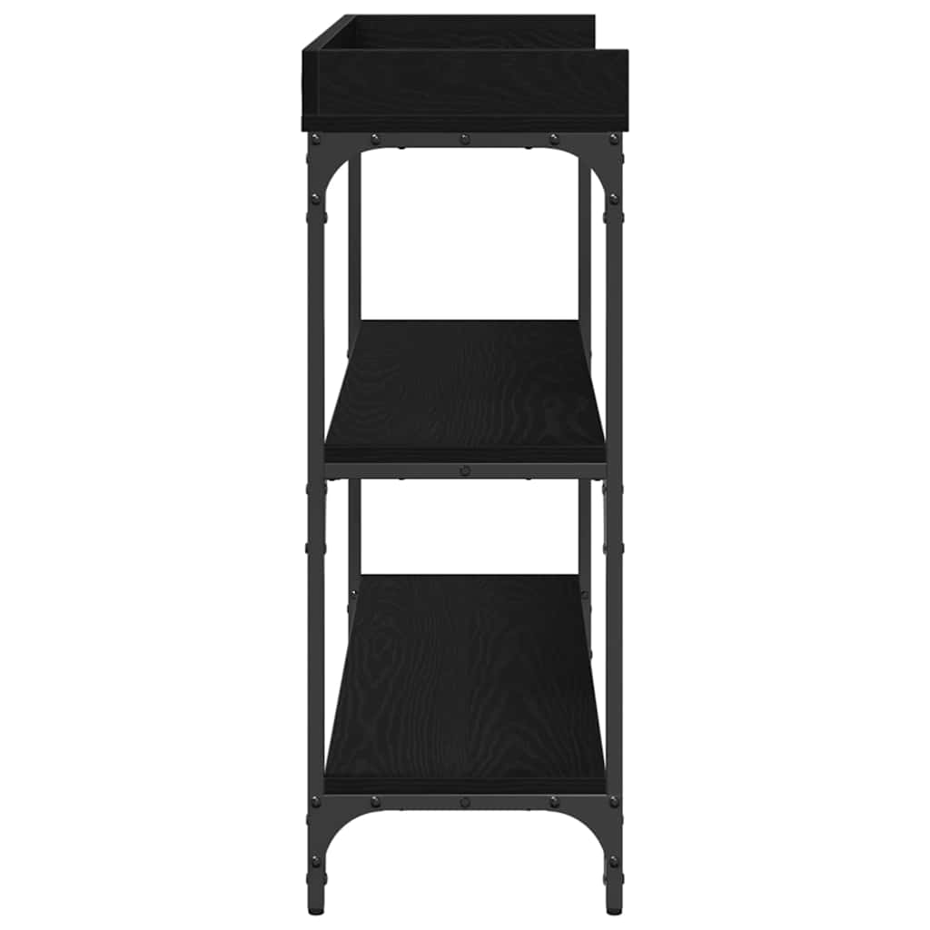 Konsolentisch mit Regal Schwarz Eichen-Optik 100 x 30 x 80 cm