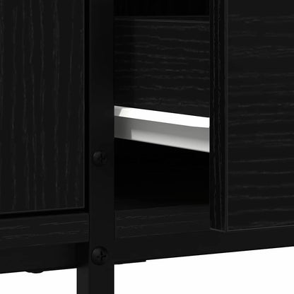 TV-Schränk 200 x 25 x 44 cm Schwarz Eichen-Optik Holzwerkstoff