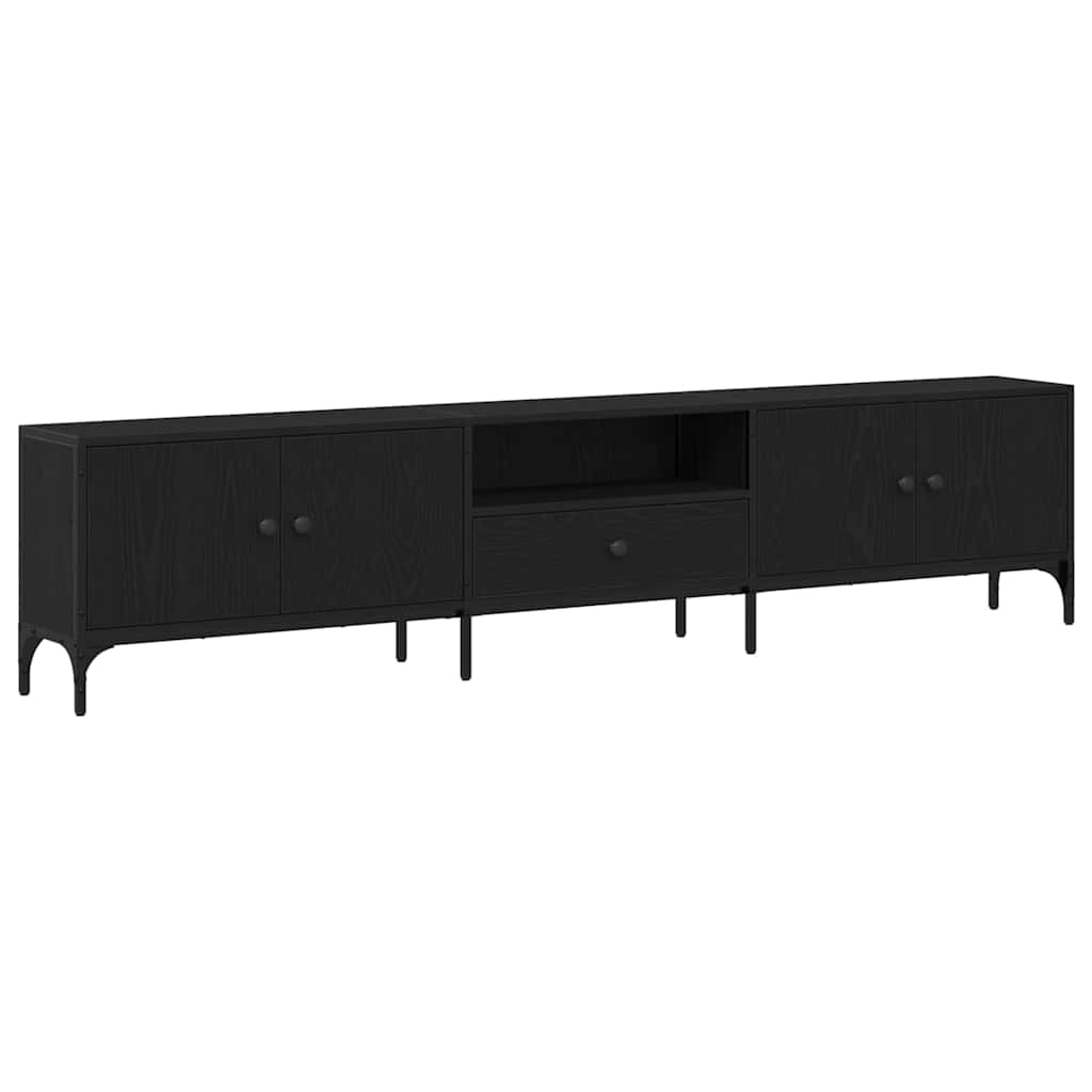 TV-Schränk 200 x 25 x 44 cm Schwarz Eichen-Optik Holzwerkstoff