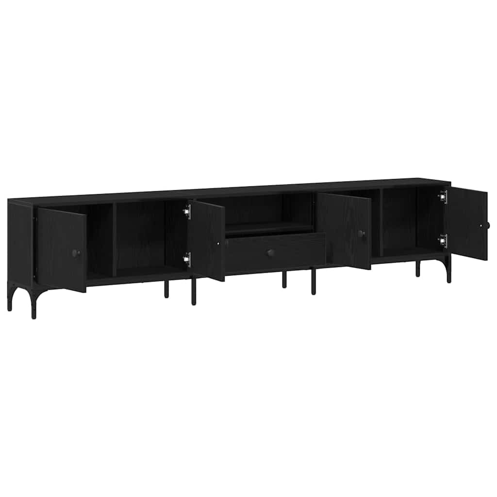 TV-Schränk 200 x 25 x 44 cm Schwarz Eichen-Optik Holzwerkstoff