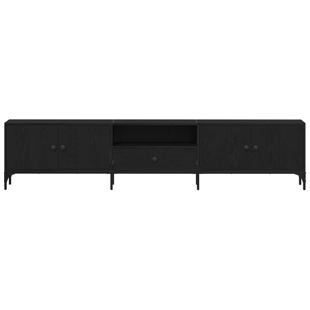 TV-Schränk 200 x 25 x 44 cm Schwarz Eichen-Optik Holzwerkstoff
