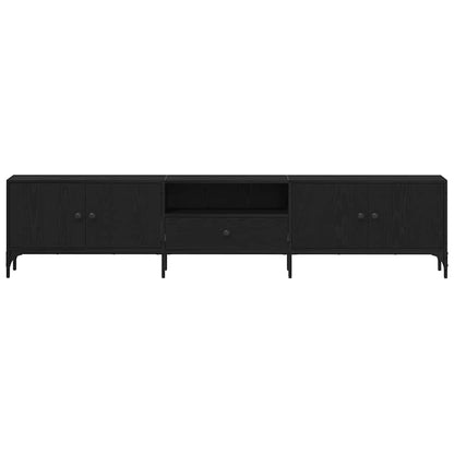 TV-Schränk 200 x 25 x 44 cm Schwarz Eichen-Optik Holzwerkstoff