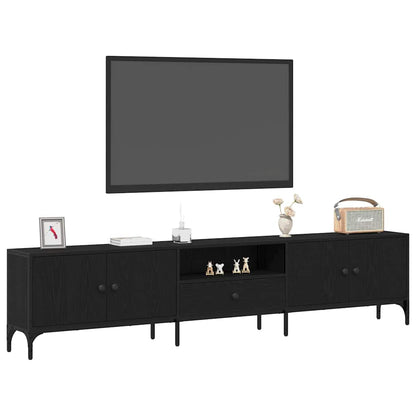TV-Schränk 200 x 25 x 44 cm Schwarz Eichen-Optik Holzwerkstoff