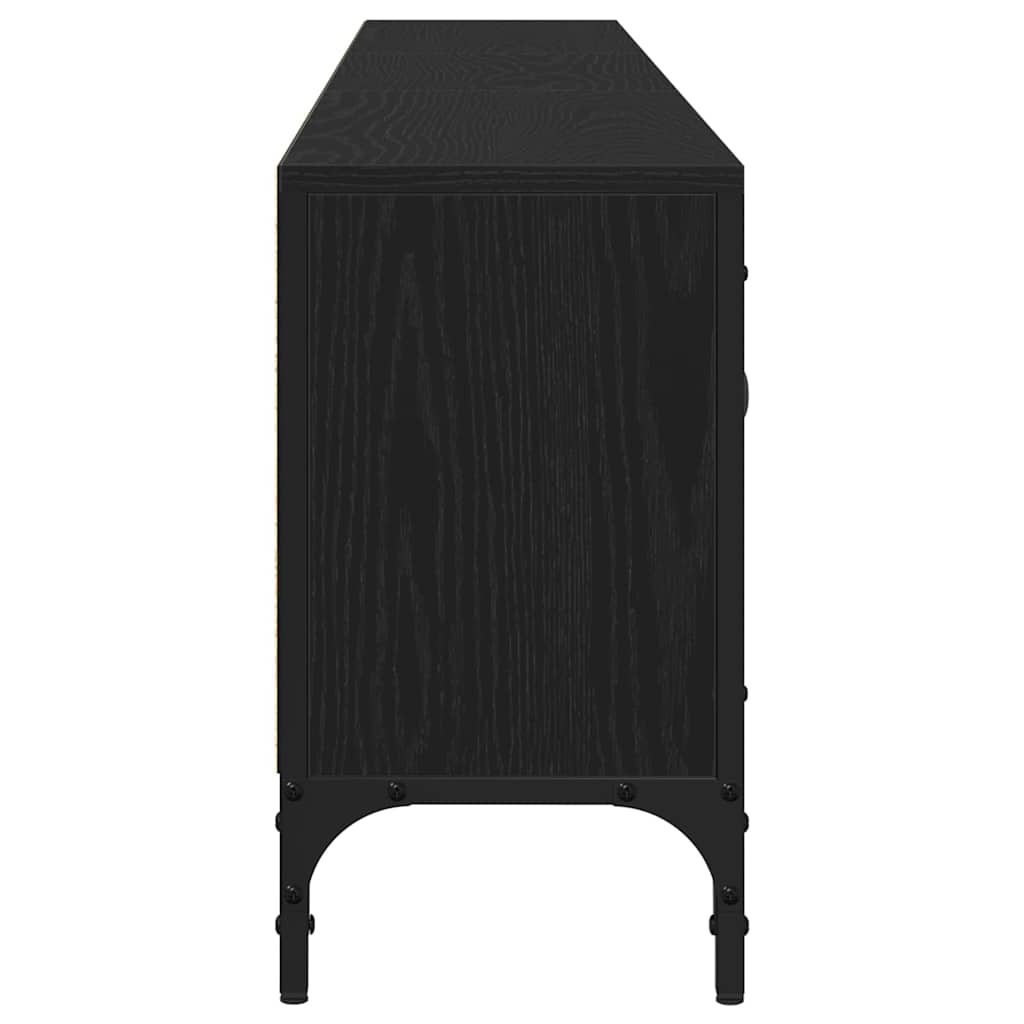 TV-Schränk 200 x 25 x 44 cm Schwarz Eichen-Optik Holzwerkstoff