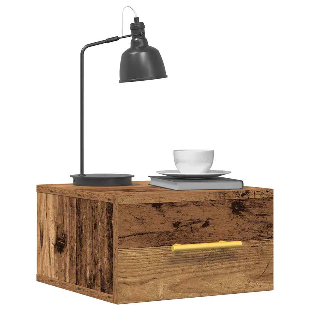 Nachttisch 35 x 35 x 20 cm Holzwerkstoff Altholz
