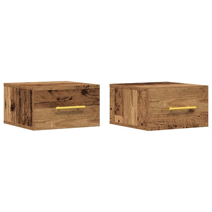 Nachttisch 2 stk. 35 x 35 x 20 cm Holzwerkstoff Altholz