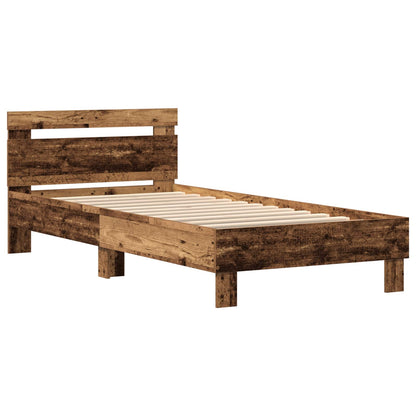 Bettrahmen mit Kopfteil Altholz 75 x 190 cm Holzwerkstoff