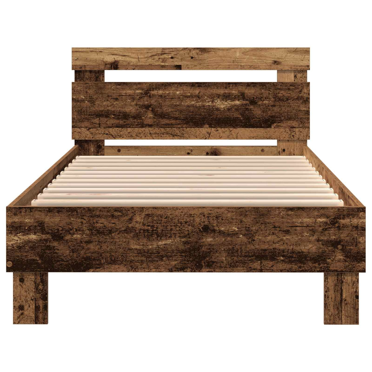 Bettrahmen mit Kopfteil Altholz 75 x 190 cm Holzwerkstoff