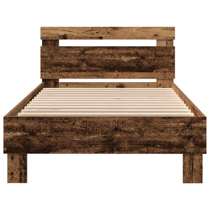 Bettrahmen mit Kopfteil Altholz 75 x 190 cm Holzwerkstoff