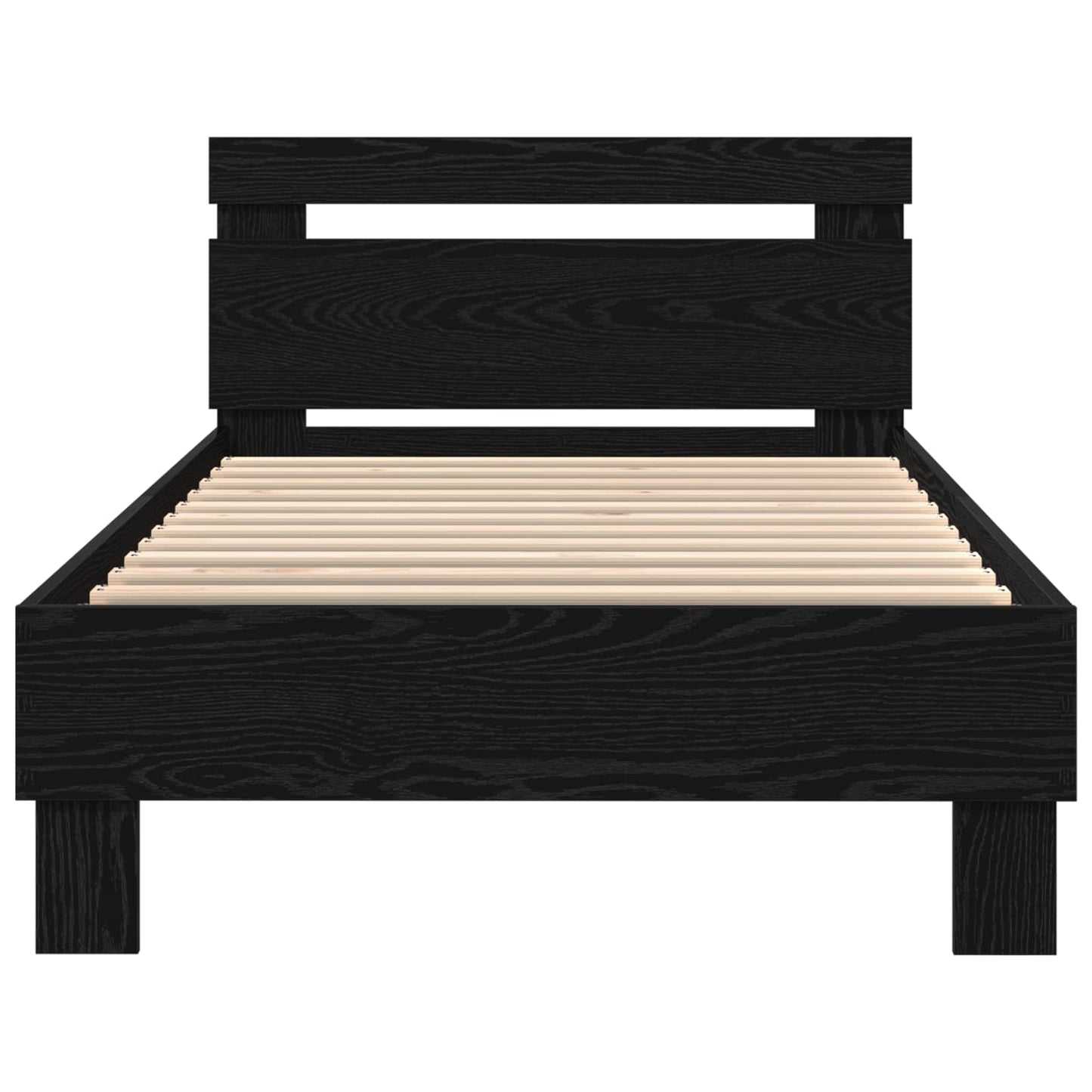 Bettrahmen Schwarz Eichen-Optik 75 x 190 cm Holzwerkstoff