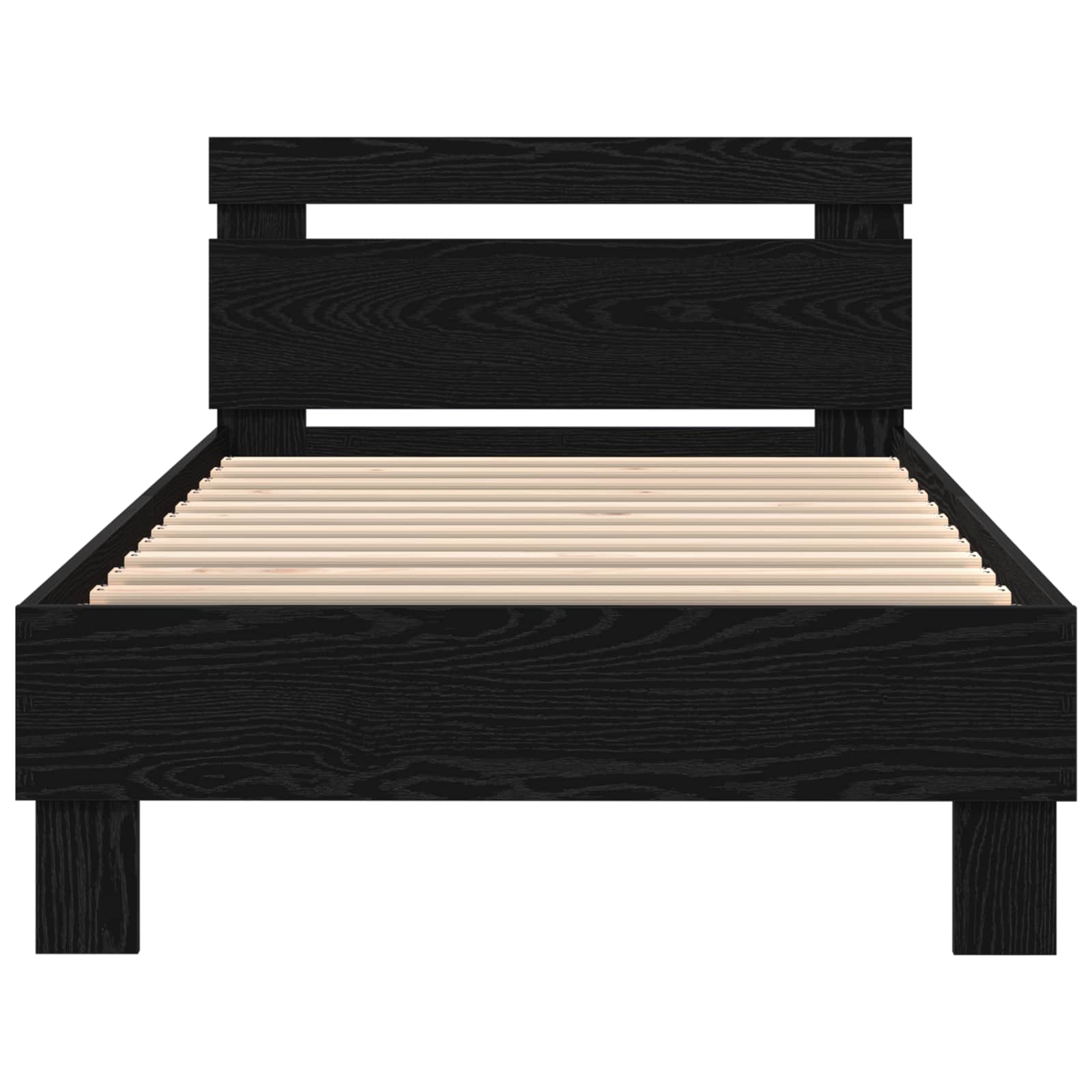 Bettrahmen Schwarz Eichen-Optik 75 x 190 cm Holzwerkstoff
