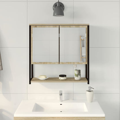 Badezimmer Spiegel mit Regal Wandmontiert Beige 60 x 16 x 60 cm