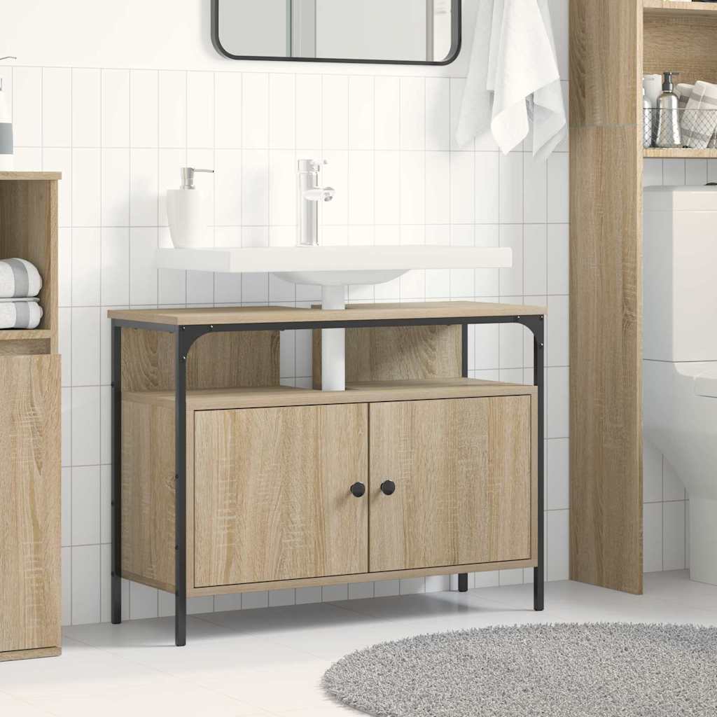 Waschbeckenschrank Braun 80 x 30 x 60 cm Holzwerkstoff