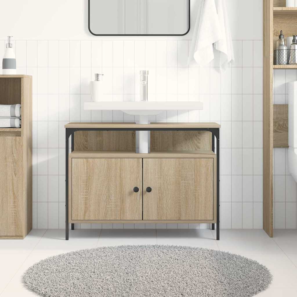 Waschbeckenschrank Braun 80 x 30 x 60 cm Holzwerkstoff