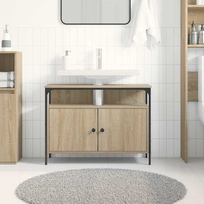 Waschbeckenschrank Braun 80 x 30 x 60 cm Holzwerkstoff