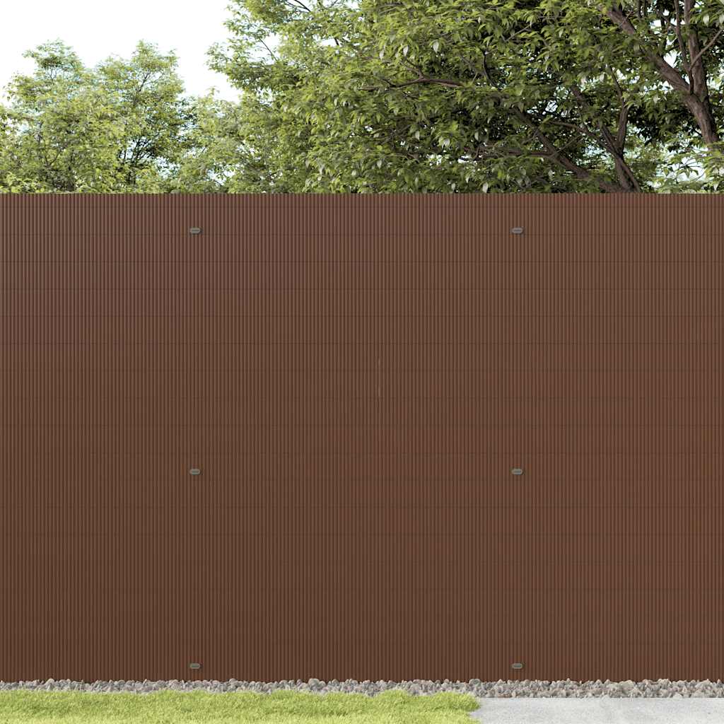 Gartenzaun Doppelseitig Braun 1,8x3 m PVC