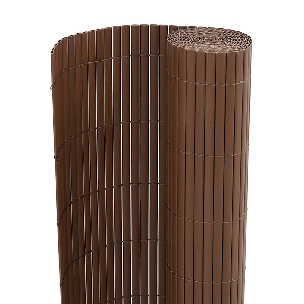Gartenzaun Doppelseitig Braun 1,8x3 m PVC